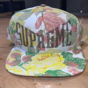 Supreme Floral 5-Panel Cap Hat Camp All-Over Print Flower White 2018 SS18